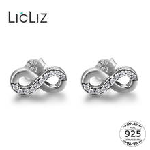 Licliz 925 prata esterlina pavimentada zircon cristal eternidade brincos para as mulheres claro cz prata brinco jóias presentes le0692 2024 - compre barato