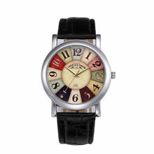 Women Retro Color Digital Stainless Steel Dial Leather Stylish Quartz Wristwatches Analog Wrist Watch Watches Часы Женские 2024 - buy cheap