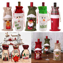 Christmas Wine Bottle Cobers Set Snata Claus Snowman Champagne Bottle Cover Clothes Christmas Home Decoration 2024 - buy cheap