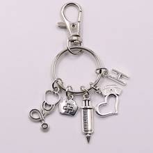 Nurse Medical Box Medical Key Chain Needle Syringe Cute Silver Keychain Jewelry Medicine Graduate Gift Initial Keychain 2024 - buy cheap