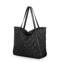 Women Bags Tote Bag Space Cotton Down Feather Padded Shoulder Bags Large Capacity Nylon Winter Lattice Warm Bag 2024 - buy cheap