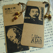 6 pçs/set chinês lu xun papel bookmarks estilo antigo livro titular cartão de mensagem presente papelaria 2024 - compre barato