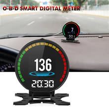 Cabeça up display hud obd ii 2 carro digital medidor de alarme velocidade óleo água temp calibre odb2 velocímetro ferramenta diagnóstico automático 2024 - compre barato