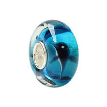 925 prata esterlina grande buraco colorido 3d padrão animal tubarão baleias murano vidro charme contas caber europeu pulseira jóias 2024 - compre barato