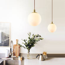 Lámpara colgante Global, luz de bola de cristal de latón, lámpara colgante individual de diseño nórdico con personalidad para Cocina 2024 - compra barato