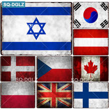 [SQ-DGLZ] Flag Metal Sign Vintage Metal Plaque Plate Wall Decor Tin Signs Poster World Flags Gift 2024 - buy cheap