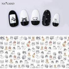 1 sheet Cat Water Transfer Nail Stickers Cat Nail Decals Nail Art Sticker Tattoo Decals 2024 - buy cheap
