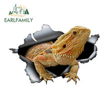 EARLFAMILY 13cm x 8.7cm Bearded Dragon Car Sticker Torn Metal Decal Reflective Stickers Waterproof Animal Car Styling Pet Decals 2024 - buy cheap
