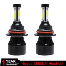Car Headlight Bulb H7 Led H4 4 Sides 9005 HB3 LED H11 H8 H1 H9 HB4 9006 Bulb Car light 12000LM 6000k Fog Lights Automobiles 12V 2024 - buy cheap