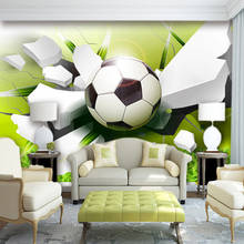Papel de parede moderno com mural personalizado, não-tecido, futebol, estereoscópico, sala de estar, sofá, plano de fundo de tv, foto 2024 - compre barato