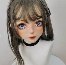 (DOLLKII-B8) calidad hecha a mano de la mujer niña resina media cabeza Cosplay japonés papel jugar BJD máscara de Kigurumi muñeca travesti máscara 2024 - compra barato