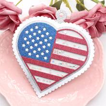 ZFPARTY сердце с американским флагом трафареты для резки металла для рукоделия скрапбукинга декоративные тисненые бумажные открытки 2024 - купить недорого