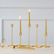 2pcs Golden Metal Candlesticks Matching Stick Candle Stand Holders Novelty Fashion Wedding Exquisite Nordic Candelabrum Decor 2024 - buy cheap