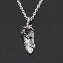 S925 Sterling Silver Jewelry Retro Thai Silver Men's Handmade Epoxy Flame Eagle Feather Pendant 2024 - buy cheap