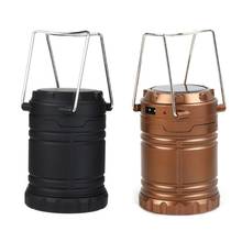 Portable Solar 6 LED Night Light USB Rechargeable Lantern Outdoor Collapsible Camping Hiking Flames Lamp 2024 - buy cheap