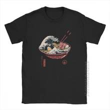 Great Ramen Wave Men's T Shirt Noodles The Great Wave Of Kanagawa Cotton Basic Tees O Neck Japan Japanese Plus Size T-Shirt 2024 - buy cheap