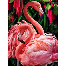 Pintura de diamante flamingo broca completa quadrado animal 5d diamante bordado strass imagem diamante mosaico presente by65 2024 - compre barato