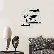 Pegatina de pared de avión Aim Warship Submarine Home, diseño de mapa del mundo del ejército, calcomanías, Mural de habitación, papel tapiz extraíble, vinilo ov545 2024 - compra barato