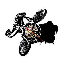 Extreme Sport Riding BMX Bike Vinyl Record Wall Clock Bicycle Modern Design Home Decor Art Wall Clock Stunt Bicycle Riders Gift 2024 - buy cheap