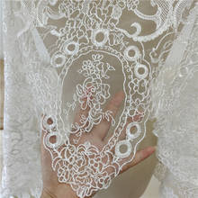 Super wide European style embroidery lace wedding dress with tail veil dress handmade DIY accessorie 2024 - buy cheap