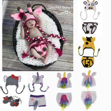 Crochet Newborn Costume Baby Girls Boys Photo Props Accessories Handmade Infant Beanies Hat Diaper Toddler Shower Gift Clothes 2024 - buy cheap