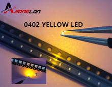 Diodo emissor de luz amarela, 500 peças, smd 0402 0603 0805 2835 3528 1206 5050 5730 diodo smd, led super brilhante 3v amarelo