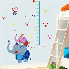 Cartoon Height Measuring Stickers Baby Kids Room Decor Animal Elephant Growth Chart Wall Decals Home Decoration Removable 2024 - buy cheap