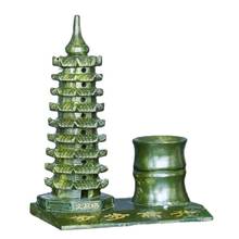 China artesanal jade natural nanyu 13th pavimento wenchang pagode caneta titular feng shui decoração 2024 - compre barato