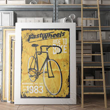 Fastwheels Vintage Gold Leaf Texture Poster, 1983 International Bike Tour Advertisement Art Prints, Retro Bike Poster Collecting 2024 - buy cheap