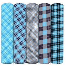 Blue Plaid Grid Geometric Patterns Polyester Cotton Fabric Patchwork Sew Quilting Needlework Material DIY Cloth,1Yc14210 2024 - buy cheap