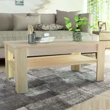 New Coffee Table Modern Oak Chipboard Wood Table for Living Room Household Furniture Side Table with 1 Drawer White 110x65x48cm 2024 - buy cheap