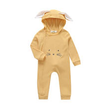 Baby Romper Solid Cartoon Unisex Baby Girl Clothes Cotton Zipper Full Sleeve Baby Boy Clothes Newborn Hooded Autumn 2024 - buy cheap