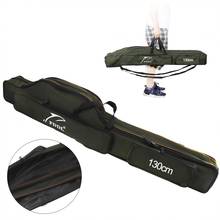 130cm Army Green Double Layer Large Capacity Collapsible Fishing Rod Bags Canvas Sea Fishing Tackle Foldable Package 2024 - buy cheap