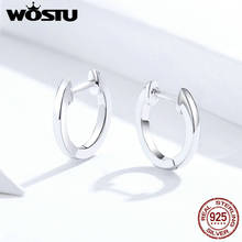 WOSTU, хит продаж, настоящее 925 пробы, серебряные Простые серьги-кольца для женщин, свадебные маленькие серьги, модные ювелирные изделия, подарок CQE808-A 2024 - купить недорого