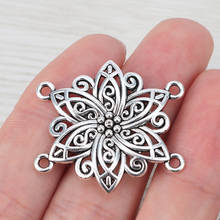 15 x Filigree Flower Charms Pendants Connectors For Necklace Bracelet Jewelry Making Finding 33x30mm 2024 - buy cheap