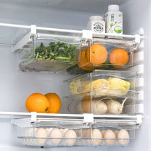 Выдвижной ящик для холодильника, портативная корзина большой вместимости, держатель для овощей, яиц, фруктов, подвесной выдвижной ящик для хранения 2024 - купить недорого