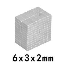 Ímãs de neodímio pequenos 6x3x2mm, ímãs de neodímio de 6x3x2mm, conjuntos com 50 peças de 100 150 peças 2024 - compre barato