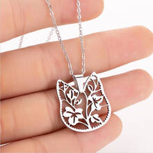 1 piece flower pendant necklace cat necklace girl and boy fashion jewelry gift stainless steel necklace 2024 - buy cheap