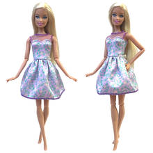 NK 1PCS Fashion Lady Outfits Casual Wear Dress Purple Skirt Party Clothes For Barbie Doll Accessories Dollhouse Toy 272N DZ 2024 - buy cheap