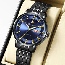 WISHDOIT Brand Luxury Watch Men's Automatic Mechanical Watch Black Stainless Steel Waterproof Business Sport Wristwatch men 2024 - buy cheap