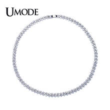 UMODE Luxury Bijoux Femme 0.1ct Top Grade AAA CZ Stones Choker Chain Necklaces for Women Classic Wedding Jewelry Colar AUN0029 2024 - buy cheap