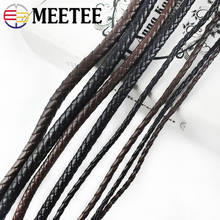 Meetee 5meters PU Woven Cord Round Leather Rope 3/4/5/6/7/8/10/12mm for DIY Handbag Key Chain Decor Bracelet Crafts Accessory 2024 - buy cheap