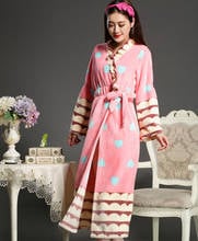 Camisola feminina mangas longas em flanela, camisola feminina de mangas longas para primavera e inverno, tipo kimono, roupa de dormir 2024 - compre barato