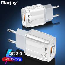 Зарядное устройство Marjay 18 Вт usb quick charge 3,0 QC для телефона iPhone 7 8 XS Xiaomi Huawei P20 Lite Samsung s9 S8 A50 быстрое зарядное устройство 2024 - купить недорого