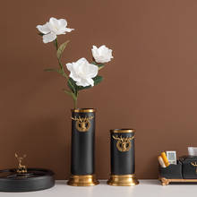 Vaso de resina para mesa com cabeça de cervo, acessórios para decoração de casa vaso de flores para mesa de estar presentes de casamento 2024 - compre barato