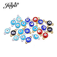 JUYA 30pcs/lot 8mm High Quality Enamel Evil Eye Connector For Bracelet Necklace DIY Jewelry Making Accessories Handmade Findings 2024 - buy cheap