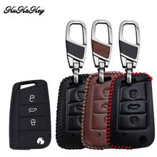 KUKAKEY Genuine Leather Car Key Case Cover For Seat Toledo Altea Ibiza Cupra Ateca Leon FR Keychain Accessories For VW Golf Polo 2024 - buy cheap