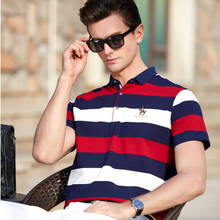 Brand Slim Fit Polo Shirt Mens 2020 Summer Short Sleeve Shirt Business Striped Lapel Cotton Pullover Multicolor POLO Male M-3XL 2024 - buy cheap