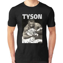 Iron Mike Tyson and His Tiger Pet T-Shirt Boxing Champion Anniversary Cotton O-Neck Short Sleeve Men's T Shirt New Size S-3XL 2024 - buy cheap