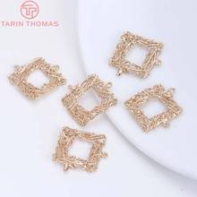 (31899)6PCS 22*22MM 24K Champagne Gold Color Brass Square Leaves Branches Charms Pendants High Quality Diy Jewelry Accessories 2024 - buy cheap